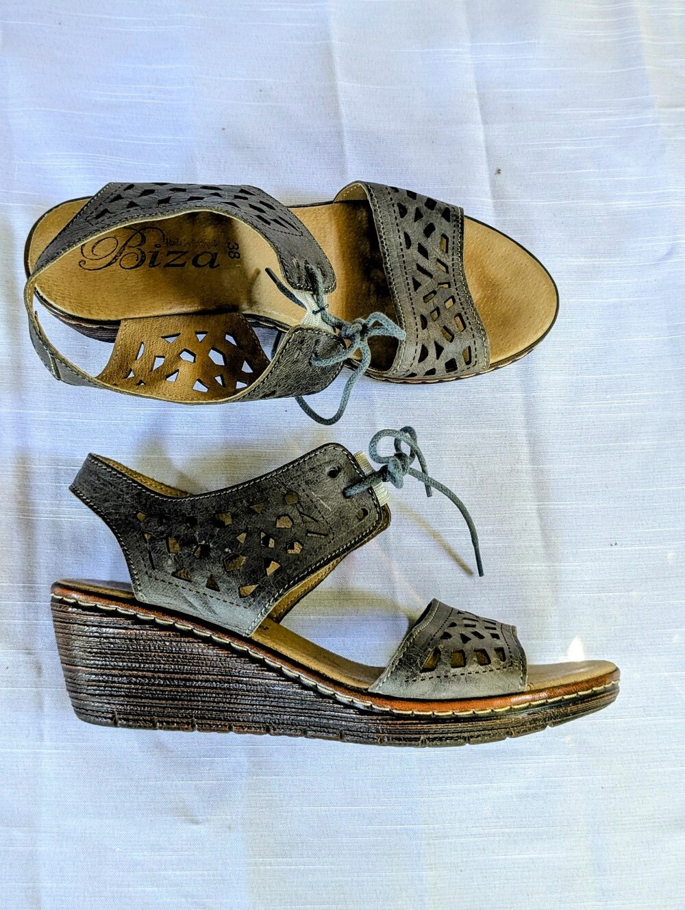 Biza Shoes Woman Sandals Dark Gray Sz 8